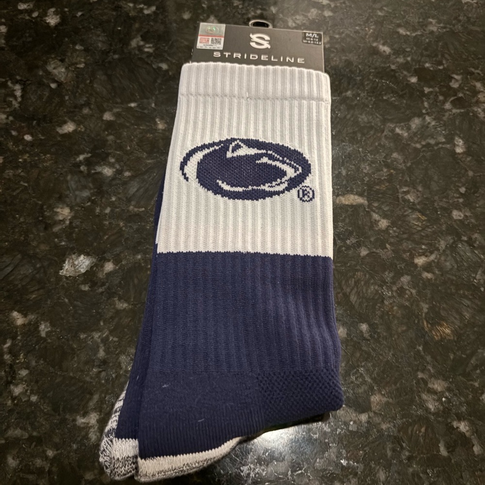 We are Penn State socks! Navy and White Athletic Socks